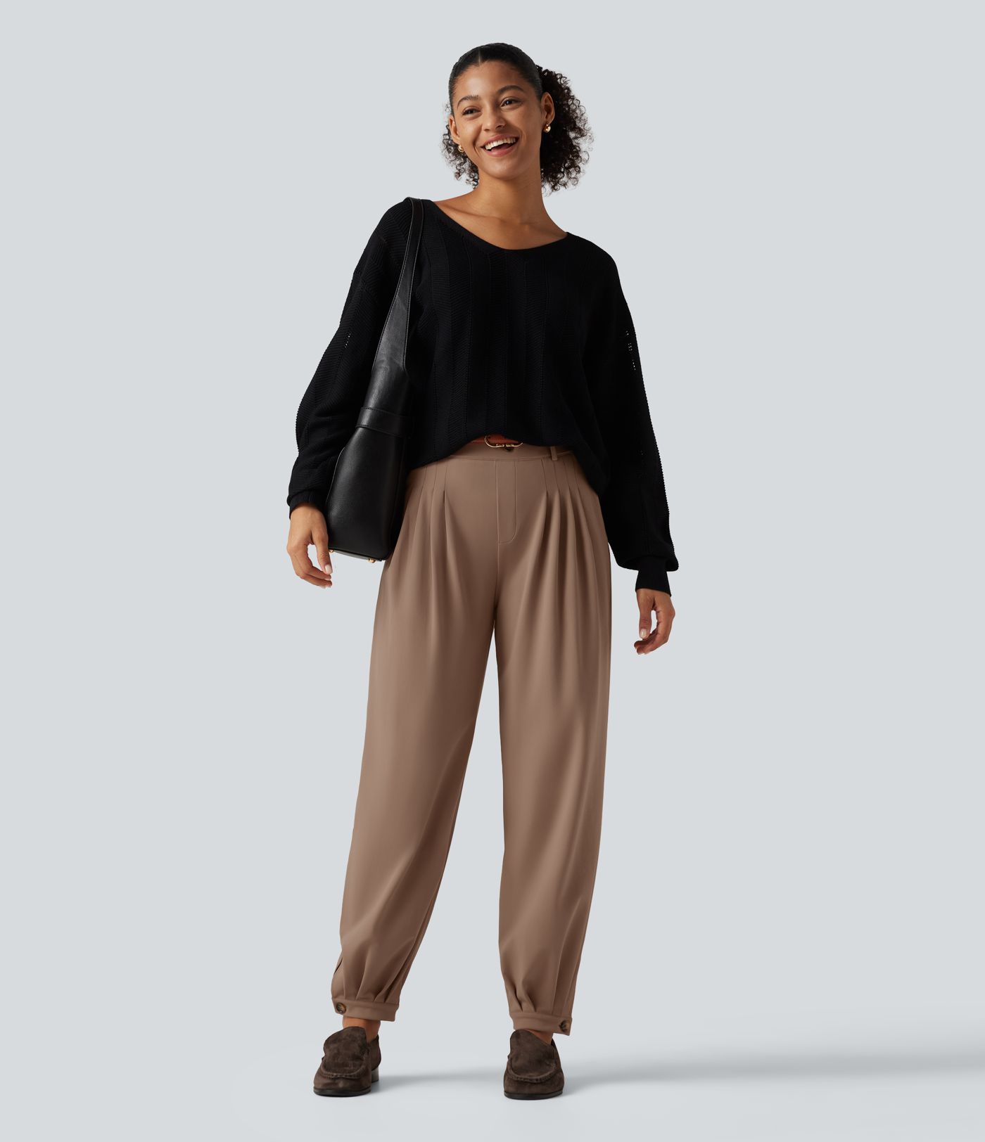 Halara Flex™ DayStretch Wrinkle Recovery Mid Rise Ruched Work Joggers with Pockets