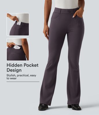 Halara Flex™ Mid Rise Bootcut Work Pants with Pockets