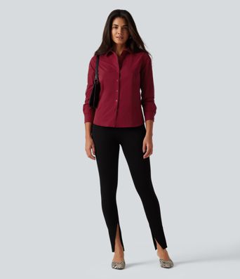 Long Sleeve Curved Hem Work Shirt