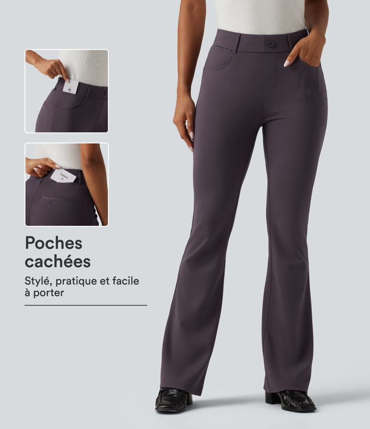 Pantalon de bureau bootcut Halara Flex™ taille mi-haute avec poches Pantalon de bureau bootcut Halara Flex™ taille mi-haute avec poches