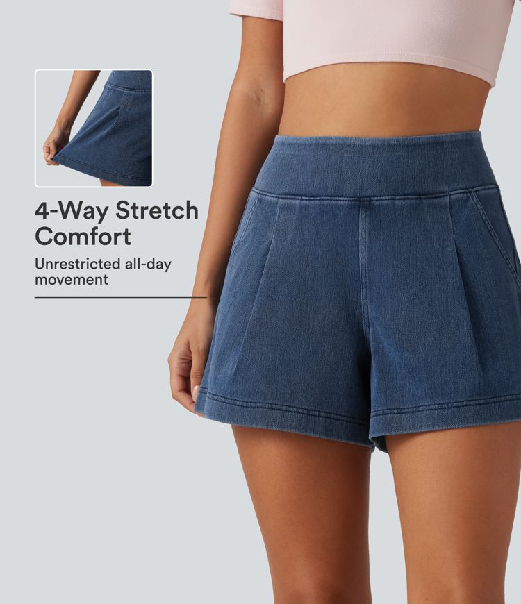 Halara Flex™ Mid Rise Wide Leg Casual Shorts 4" with Pockets