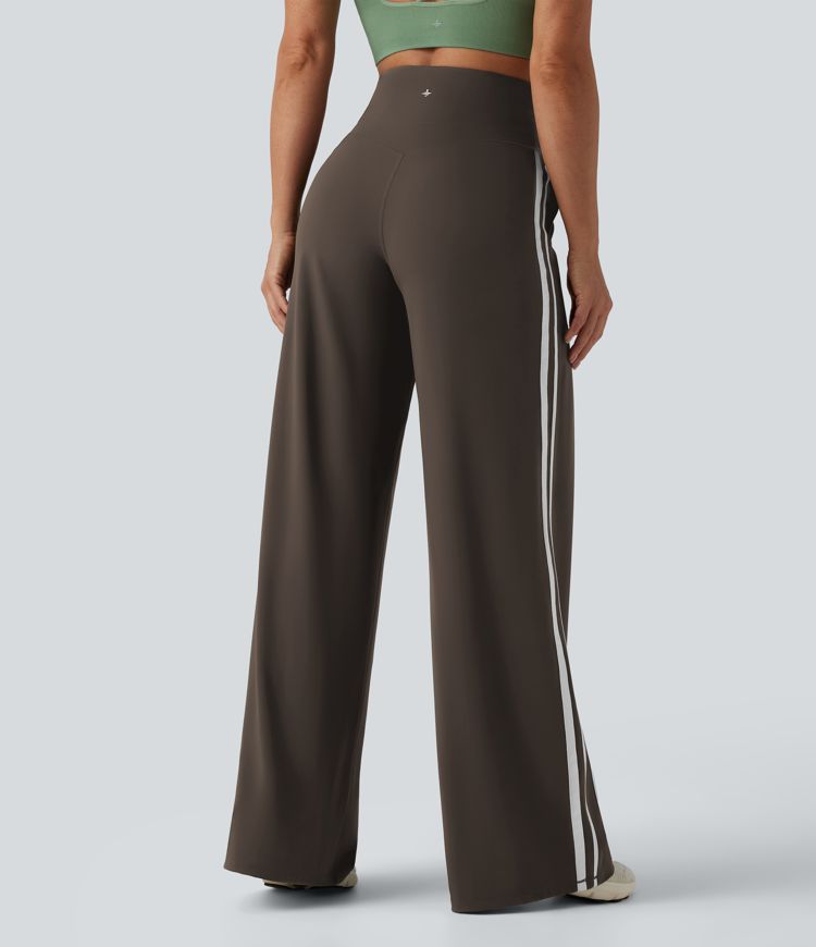 Hot Fudge Halara UltraSculpt™ High Waisted Tummy Control Color Block Stripes Yoga Baggy Pants with Pockets / 2