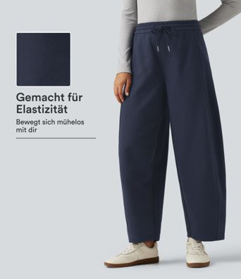 Pantalon de survêtement décontracté en coton, taille mi-haute, à cordon de serrage, avec poches Pantalon de survêtement décontracté en coton, taille mi-haute, à cordon de serrage, avec poches