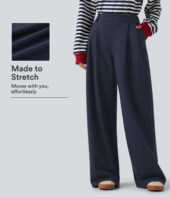 Mid Rise Wide Leg Casual Cotton Sweatpants with Pockets Mid Rise Wide Leg Casual Cotton Sweatpants with Pockets
