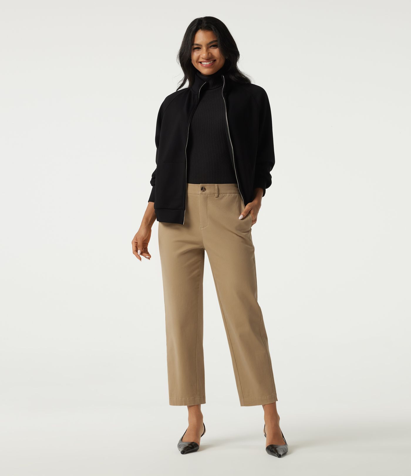 Mid Rise Tapered Work Chino Cotton Pants with Pockets Mid Rise Tapered Work Chino Cotton Pants with Pockets