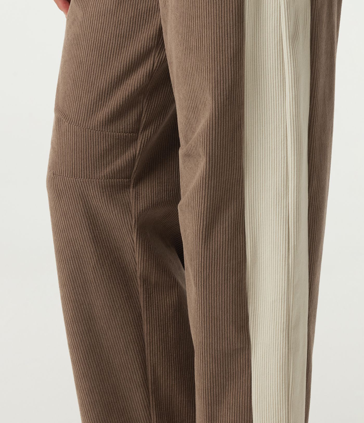 High Waisted Drawstring Color Block Barrel Leg Corduroy Casual Pants with Pockets High Waisted Drawstring Color Block Barrel Leg Corduroy Casual Pants with Pockets