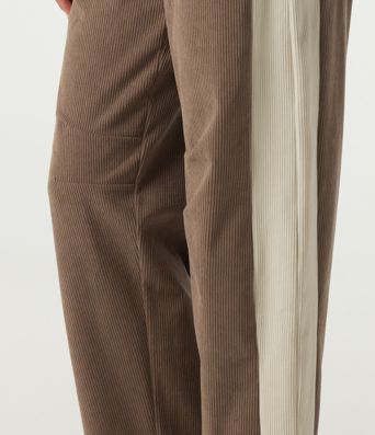 High Waisted Drawstring Color Block Barrel Leg Corduroy Casual Pants with Pockets High Waisted Drawstring Color Block Barrel Leg Corduroy Casual Pants with Pockets