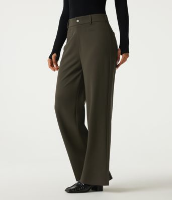 High Waisted Straight Leg Work Pants with Pockets High Waisted Straight Leg Work Pants with Pockets