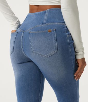 Halara Flex™ High Waisted Tummy Control Crossover Skinny Casual Jeans with Pockets Halara Flex™ High Waisted Tummy Control Crossover Skinny Casual Jeans with Pockets