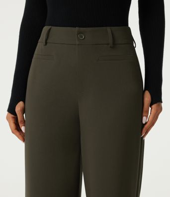 High Waisted Straight Leg Work Pants with Pockets High Waisted Straight Leg Work Pants with Pockets