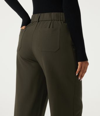 High Waisted Straight Leg Work Pants with Pockets High Waisted Straight Leg Work Pants with Pockets