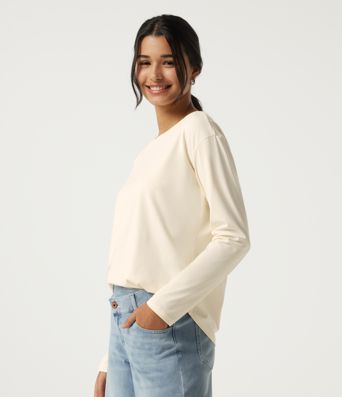 Round Neck Long Sleeve Cut-Out Back Casual Sports Top Round Neck Long Sleeve Cut-Out Back Casual Sports Top