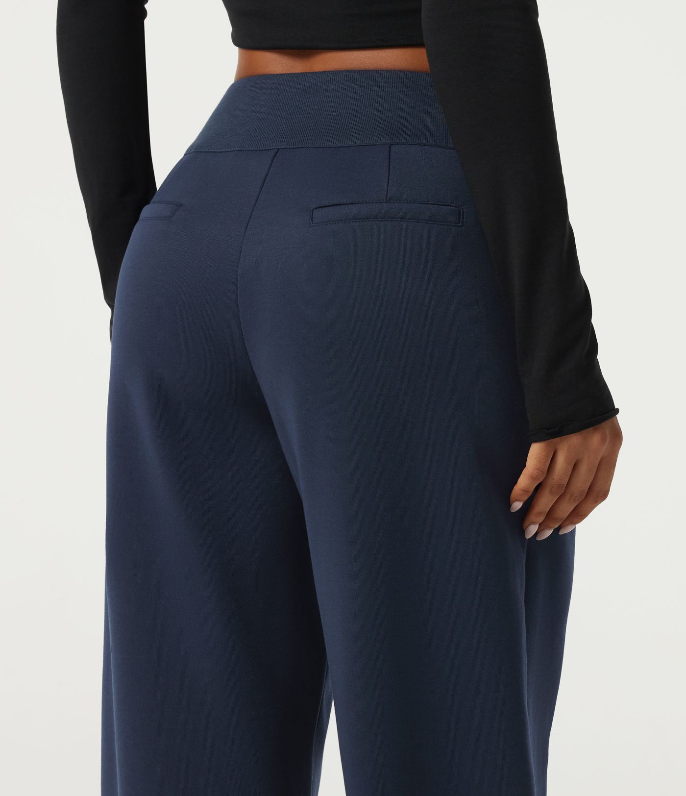 Pantalon de jogging en coton, coupe droite, taille mi-haute, décontracté, avec poches