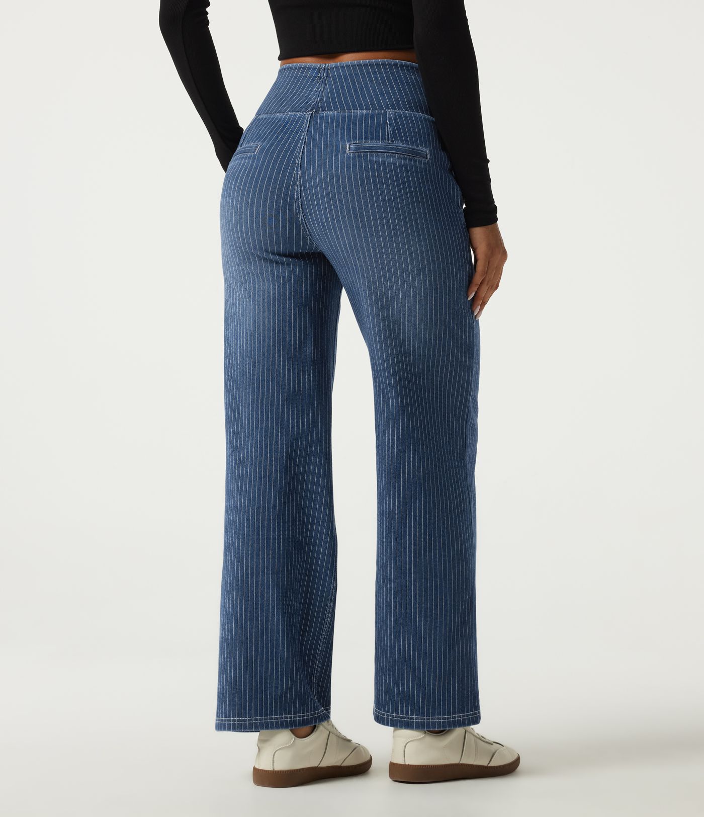 Halara Flex™ High Waisted Stripe Straight Leg Casual Jeans with Pockets