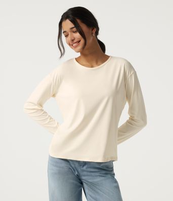 Round Neck Long Sleeve Cut-Out Back Casual Sports Top Round Neck Long Sleeve Cut-Out Back Casual Sports Top