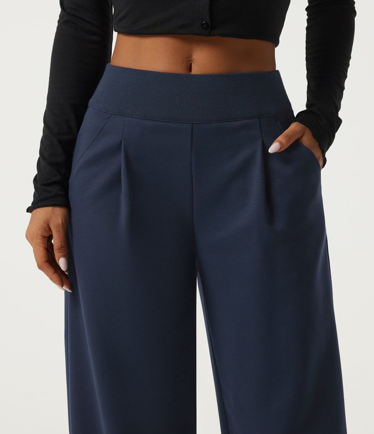 Pantalon de jogging en coton, coupe droite, taille mi-haute, décontracté, avec poches
