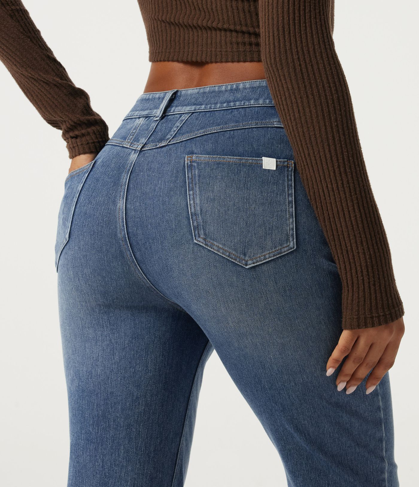 Halara Flex™ Mid Rise Straight Leg Casual Cotton Jeans with Pockets