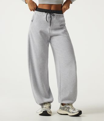 Mid Rise Drawstring Barrel Leg Fleece Casual Cotton Sweatpants with Pockets Mid Rise Drawstring Barrel Leg Fleece Casual Cotton Sweatpants with Pockets
