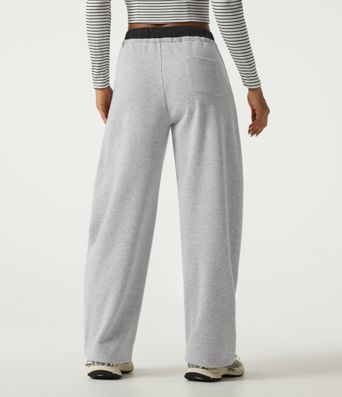 Mid Rise Drawstring Barrel Leg Fleece Casual Cotton Sweatpants with Pockets Mid Rise Drawstring Barrel Leg Fleece Casual Cotton Sweatpants with Pockets