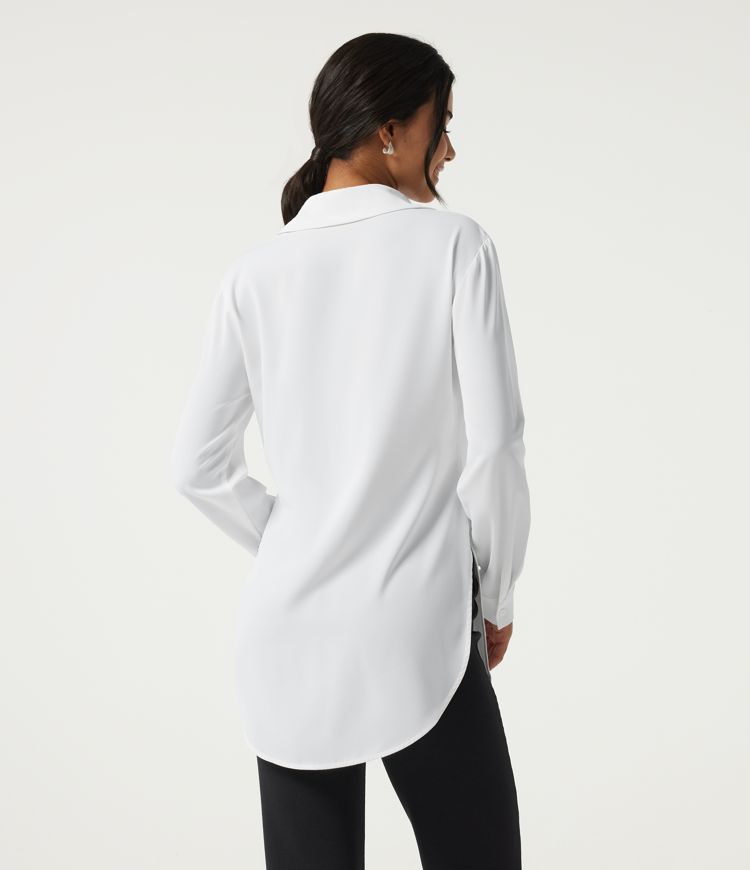 Wrinkle Recovery Long Sleeve Curved Hem Work Shirt Wrinkle Recovery Long Sleeve Curved Hem Work Shirt