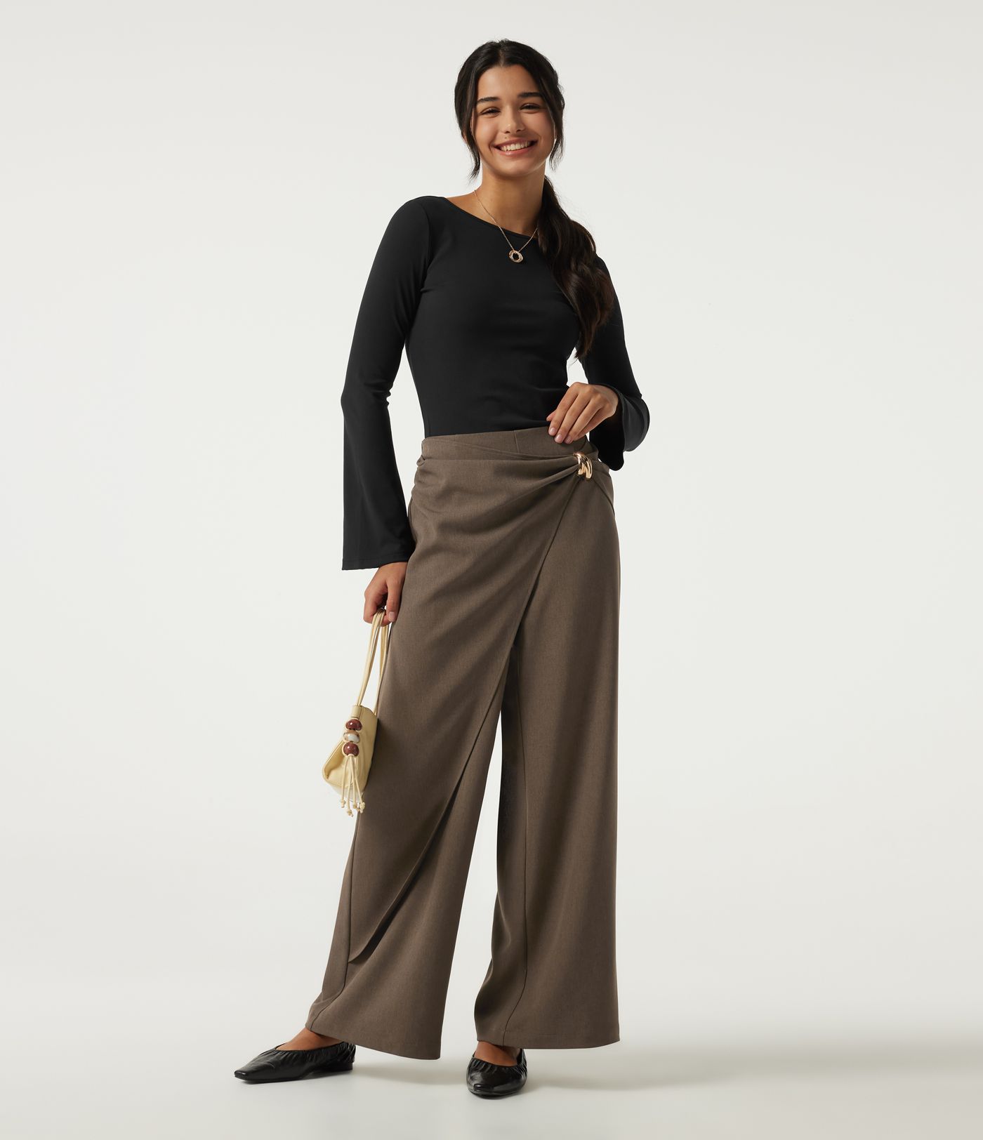 High Waisted Straight Leg Work Pants