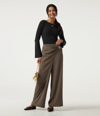 High Waisted Straight Leg Work Pants