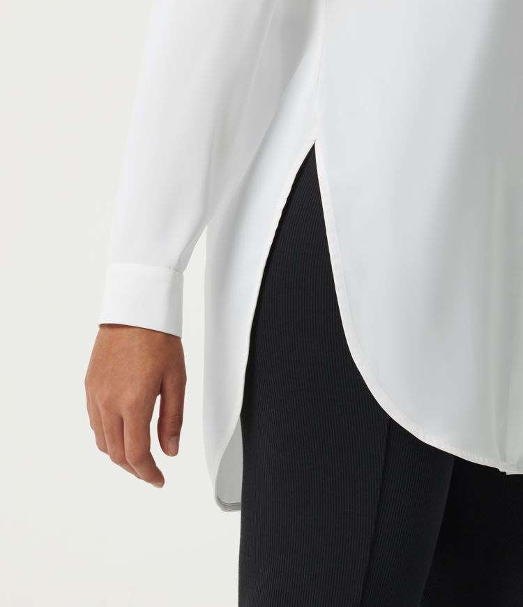 Wrinkle Recovery Long Sleeve Curved Hem Work Shirt Wrinkle Recovery Long Sleeve Curved Hem Work Shirt