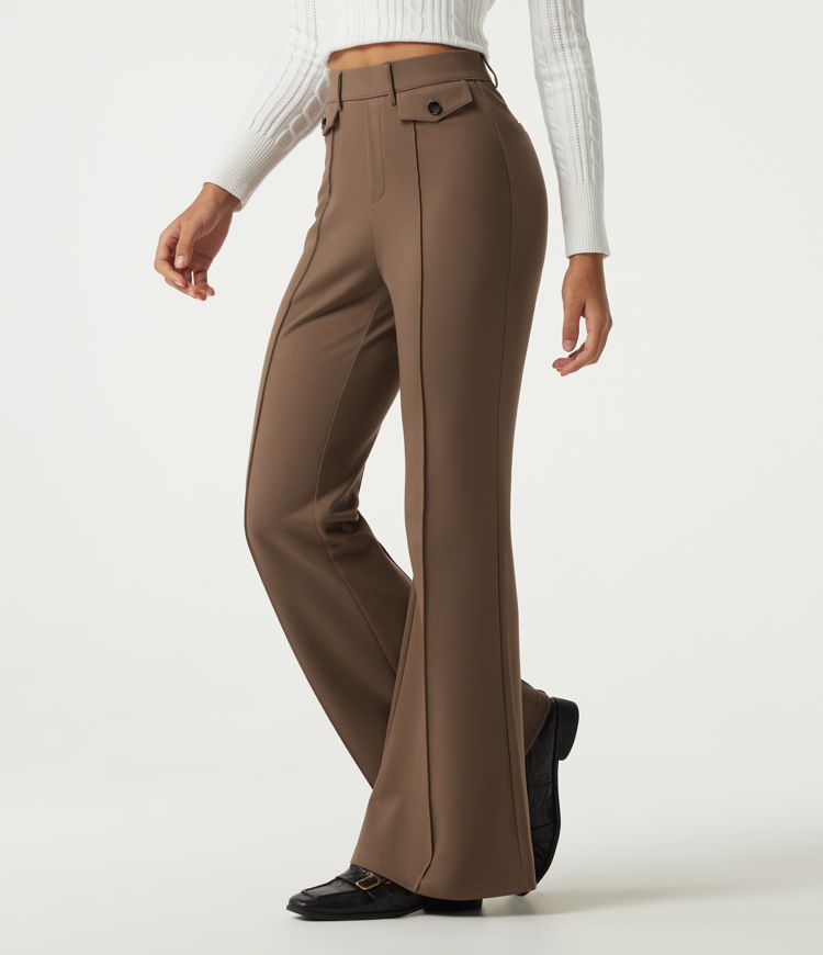 Halara Flex™ High Waisted Pintuck Flare Work Pants with Pockets Halara Flex™ High Waisted Pintuck Flare Work Pants with Pockets