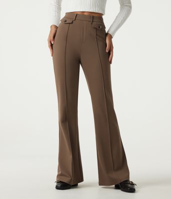 Halara Flex™ High Waisted Pintuck Flare Work Pants with Pockets Halara Flex™ High Waisted Pintuck Flare Work Pants with Pockets