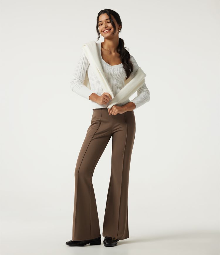 Halara Flex™ High Waisted Pintuck Flare Work Pants with Pockets Halara Flex™ High Waisted Pintuck Flare Work Pants with Pockets