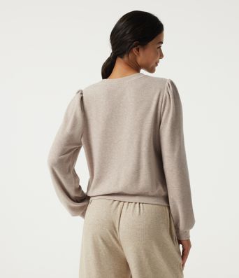 Round Neck Long Sleeve Lounge Top