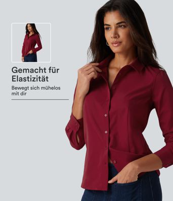 Bürohemd mit langen Ärmeln und abgerundetem Saum
