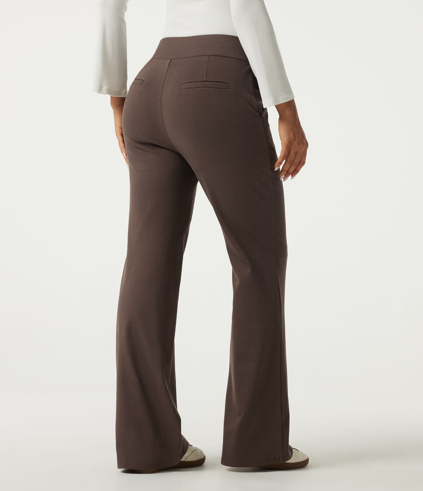 High Waisted Bootcut Work Cotton Pants with Pockets High Waisted Bootcut Work Cotton Pants with Pockets