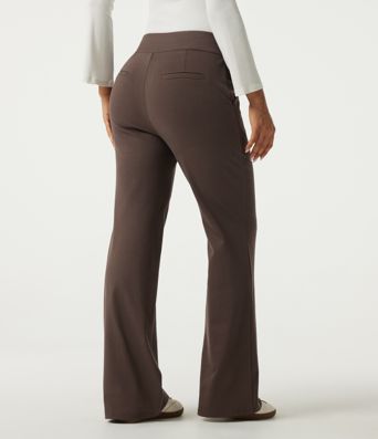High Waisted Bootcut Work Cotton Pants with Pockets High Waisted Bootcut Work Cotton Pants with Pockets