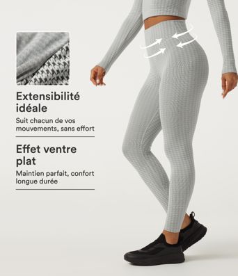 Legging de yoga pied-de-poule à taille haute gainant