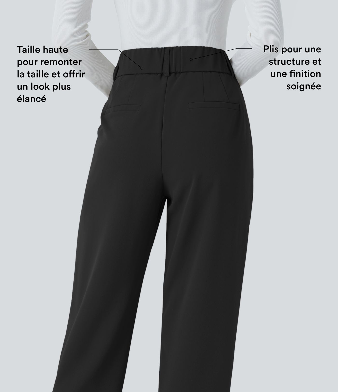 Pantalon tailleur Halara Flex™ fuselé uni, taille haute, avec poches Pantalon tailleur Halara Flex™ fuselé uni, taille haute, avec poches
