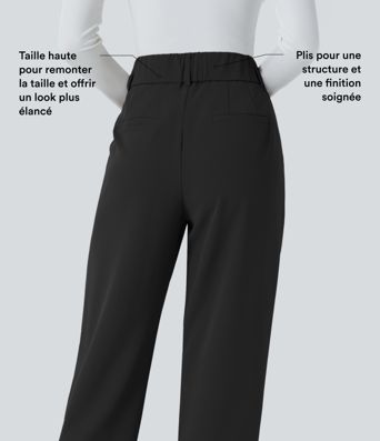 Pantalon tailleur Halara Flex™ fuselé uni, taille haute, avec poches Pantalon tailleur Halara Flex™ fuselé uni, taille haute, avec poches