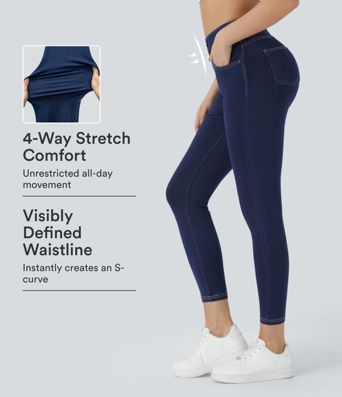 Halara Flex™ Curvy High Waisted Decorative Pockets  Casual 7/8 Jegging