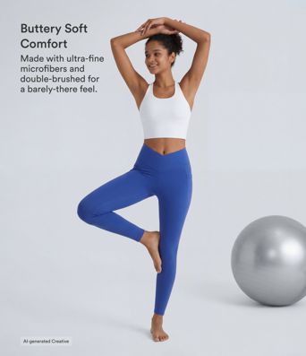 SoftlyZero™ Crossover Pocket Plain Leggings SoftlyZero™ Crossover Pocket Plain Leggings