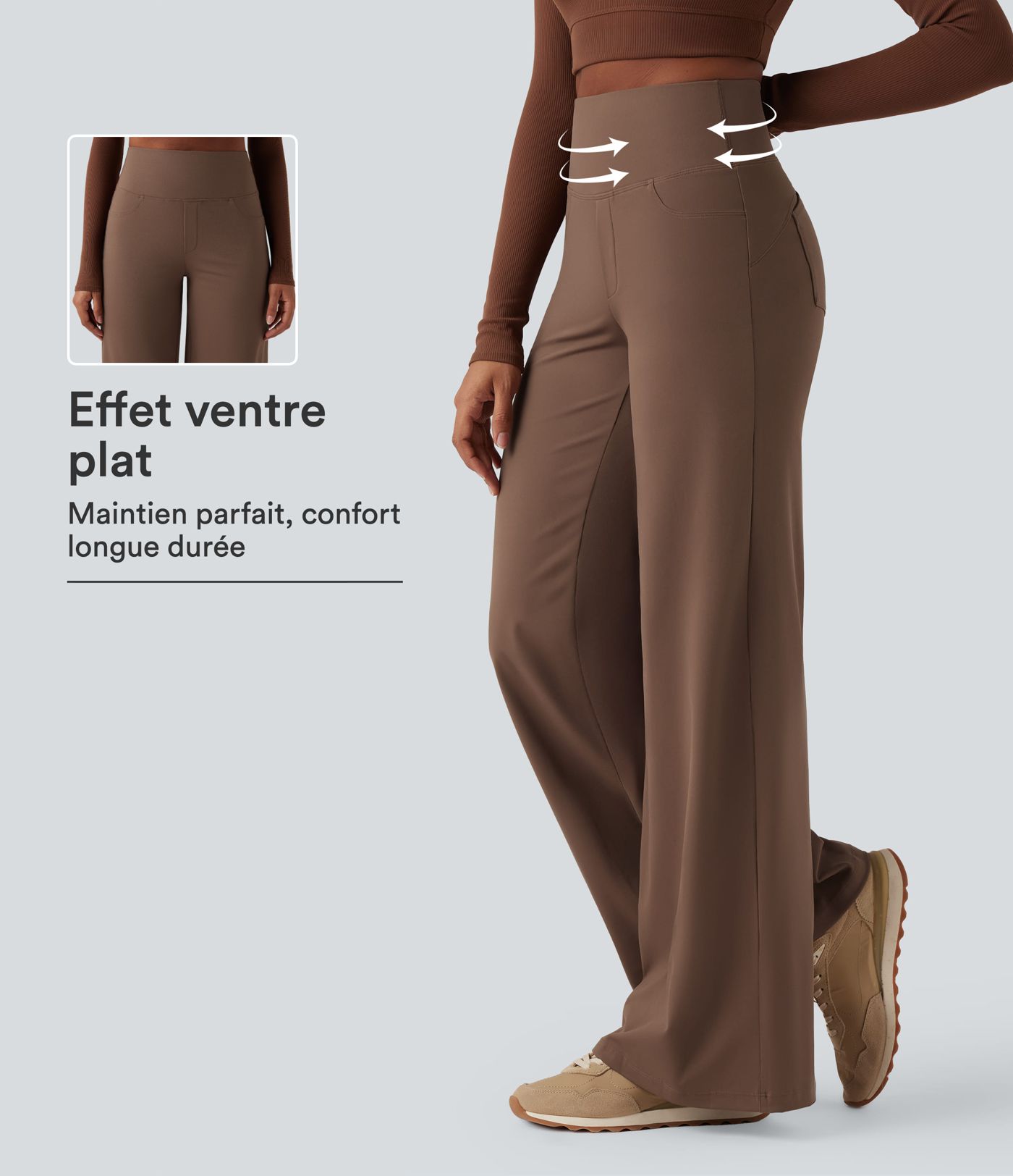 Pantalon yoga large gainant taille haute DayStretch avec poches Pantalon yoga large gainant taille haute DayStretch avec poches