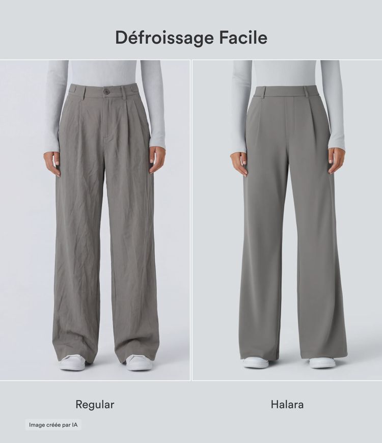 Pantalon tailleur évasé taille haute Halara Flex™ DayStretch avec poches Pantalon tailleur évasé taille haute Halara Flex™ DayStretch avec poches
