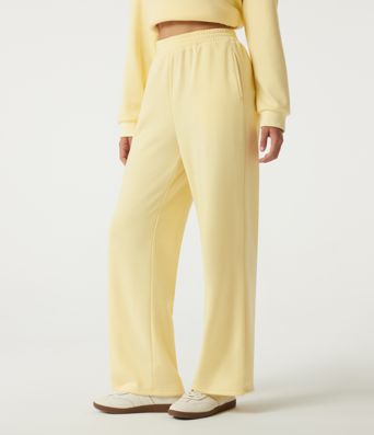 High Waisted Wide Leg Fleece Casual Sweatpants with Pockets High Waisted Wide Leg Fleece Casual Sweatpants with Pockets