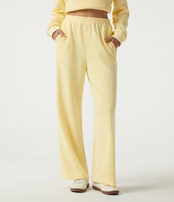 High Waisted Wide Leg Fleece Casual Sweatpants with Pockets High Waisted Wide Leg Fleece Casual Sweatpants with Pockets
