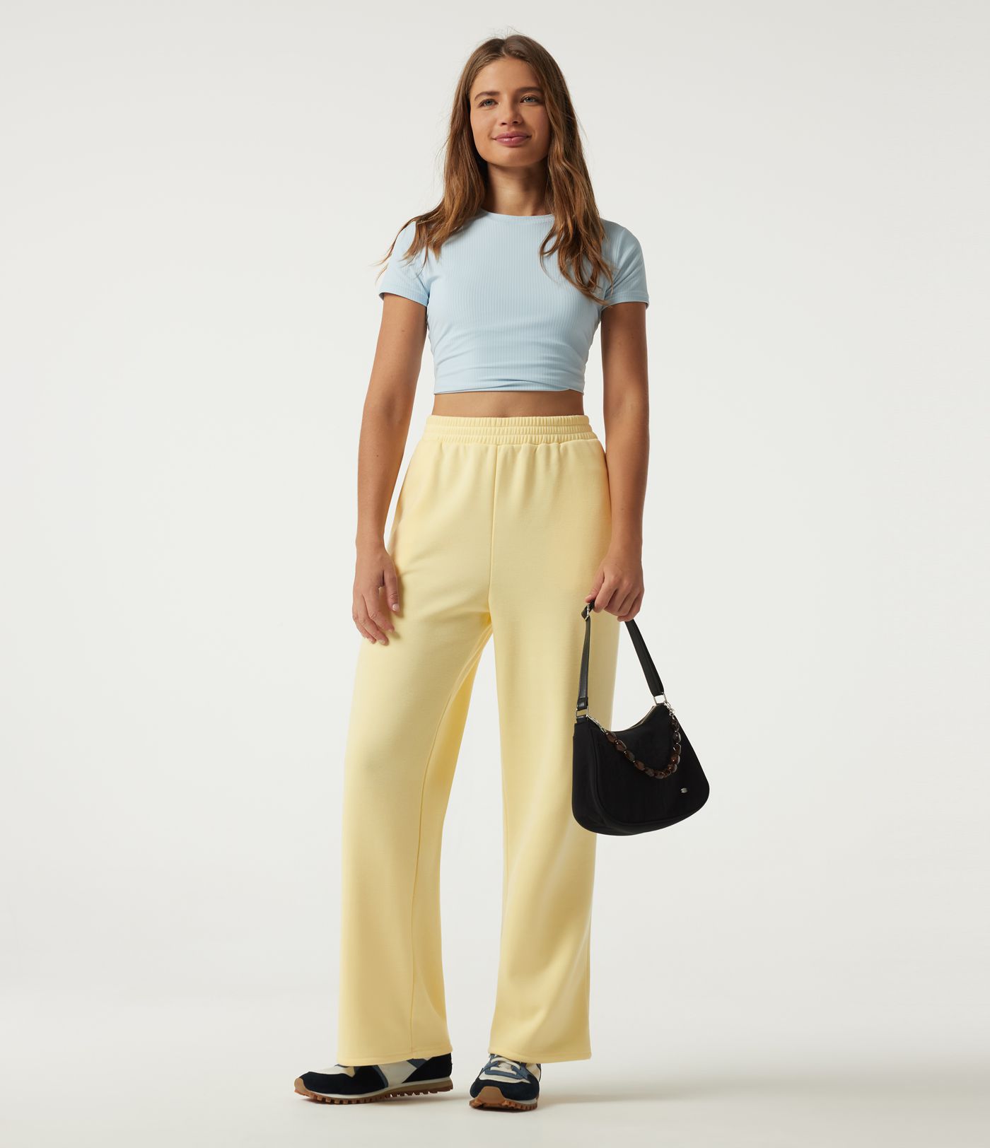 High Waisted Wide Leg Fleece Casual Sweatpants with Pockets High Waisted Wide Leg Fleece Casual Sweatpants with Pockets