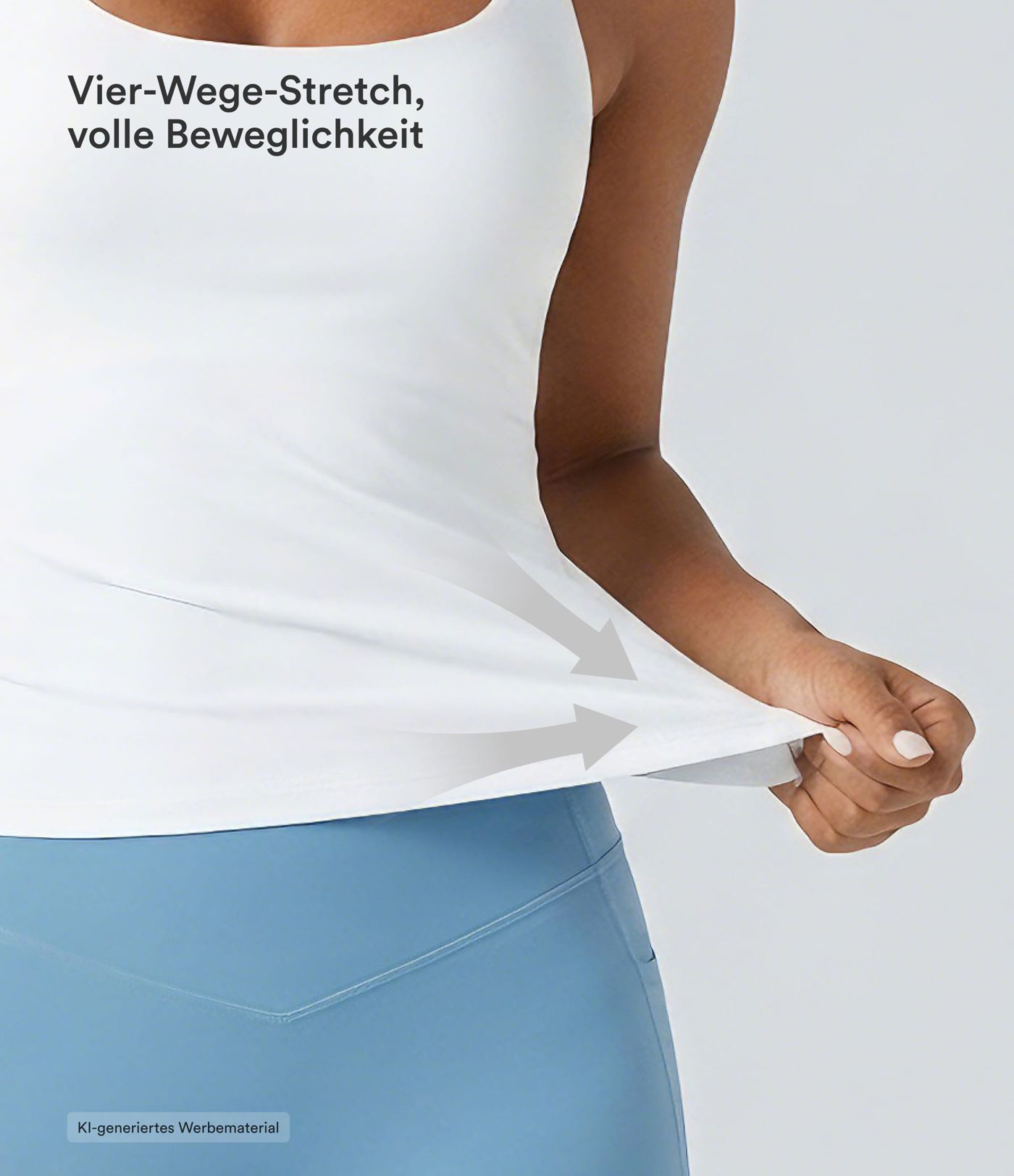 Yoga-Cami-Top mit U-Ausschnitt und überkreuzten Trägern