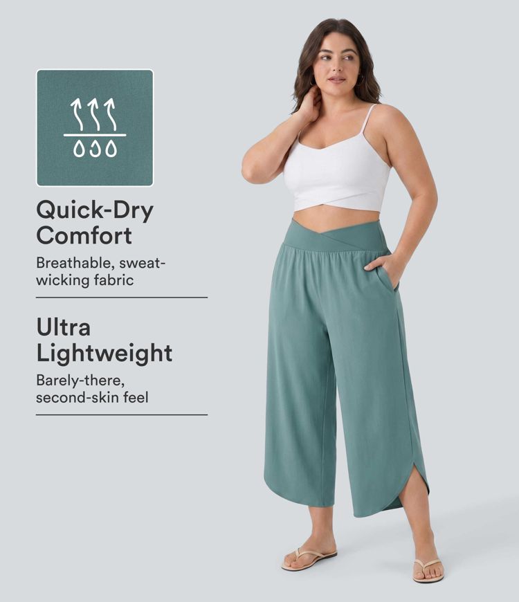 Breezeful™ hoch geschnittene Hose mit Crossover-Tasche, schnelltrocknend, in großen Größen Breezeful™ hoch geschnittene Hose mit Crossover-Tasche, schnelltrocknend, in großen Größen