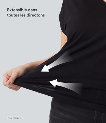 T-shirt décontracté grande taille col V manches courtes T-shirt décontracté grande taille col V manches courtes