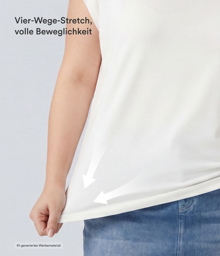 Lässiges T-Shirt mit V-Ausschnitt und kurzen Ärmeln - Plus-Size Lässiges T-Shirt mit V-Ausschnitt und kurzen Ärmeln - Plus-Size