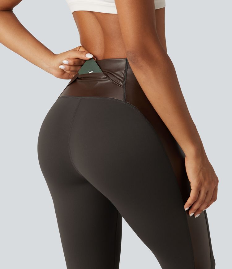 Halara UltraSculpt™ - Yoga-Leggings mit hohem Bund, Stretch-PU, Bundtasche und Bauchkontrolle Halara UltraSculpt™ - Yoga-Leggings mit hohem Bund, Stretch-PU, Bundtasche und Bauchkontrolle