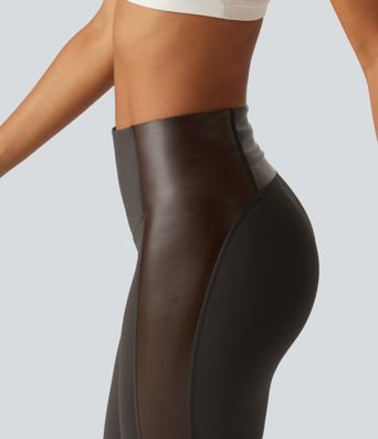 Halara UltraSculpt™ - Yoga-Leggings mit hohem Bund, Stretch-PU, Bundtasche und Bauchkontrolle Halara UltraSculpt™ - Yoga-Leggings mit hohem Bund, Stretch-PU, Bundtasche und Bauchkontrolle
